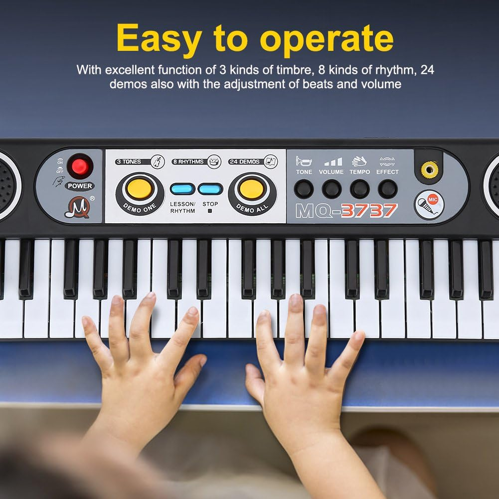37-Key Electric Piano Keyboard Portable Indoor/Outdoor Playing Digital Key Board Piano Musical Instruments Kids Toy with Microphone, Musical Instruments Toy, Birthday Gift for Kids image number 2
