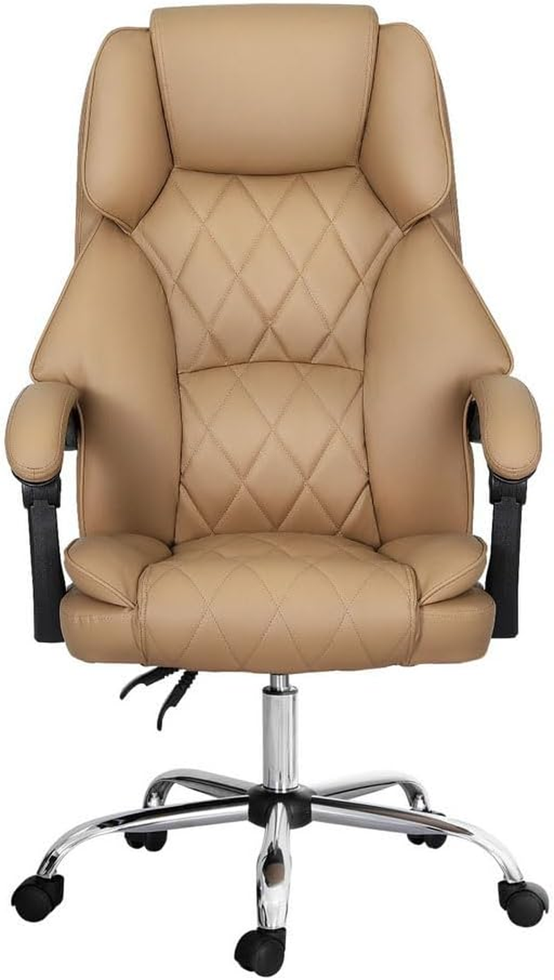 Artiss Ergonomic Office Chair, Leather Executive Desk Computer High Back Gaming Chairs with Comfortable Lumbar Support Wheels Swivel Height Adjustable Comfy Arms, for Home Work Study Bedroom Brown