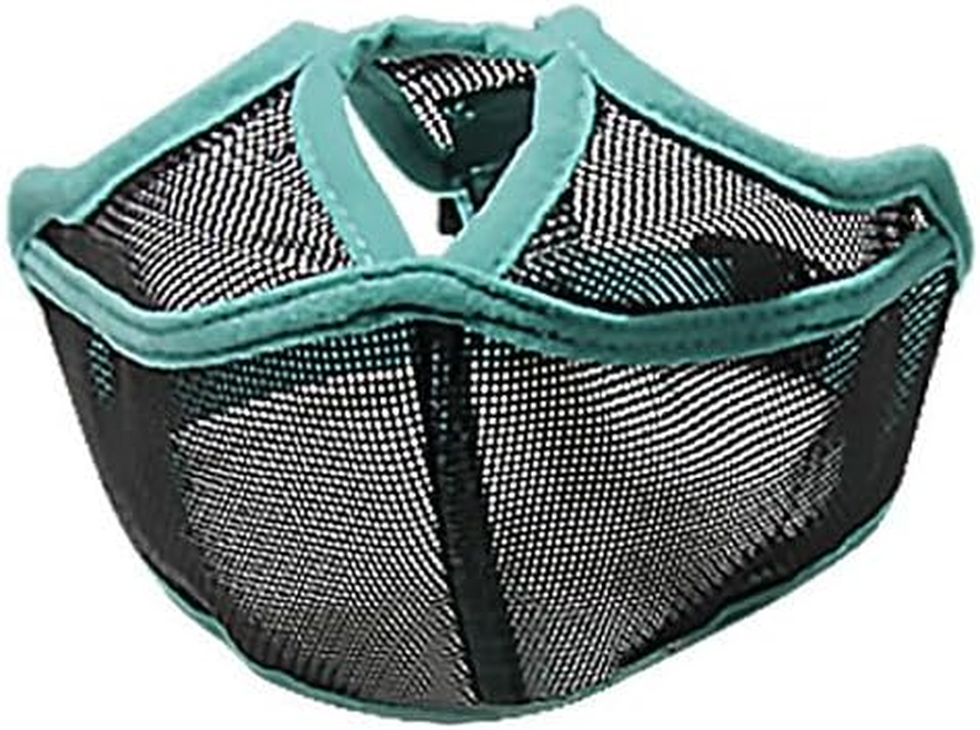 Short Snout Dog Muzzle, Won&rsquo;T Cover Forehead Bulldog Muzzle Adjustable Breathe Mesh, anti Bitting Chewing Barking (Green, L)