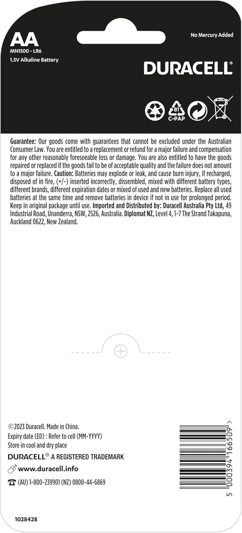 Duracell Everyday Alkaline AA Batteries (Pack of 18)