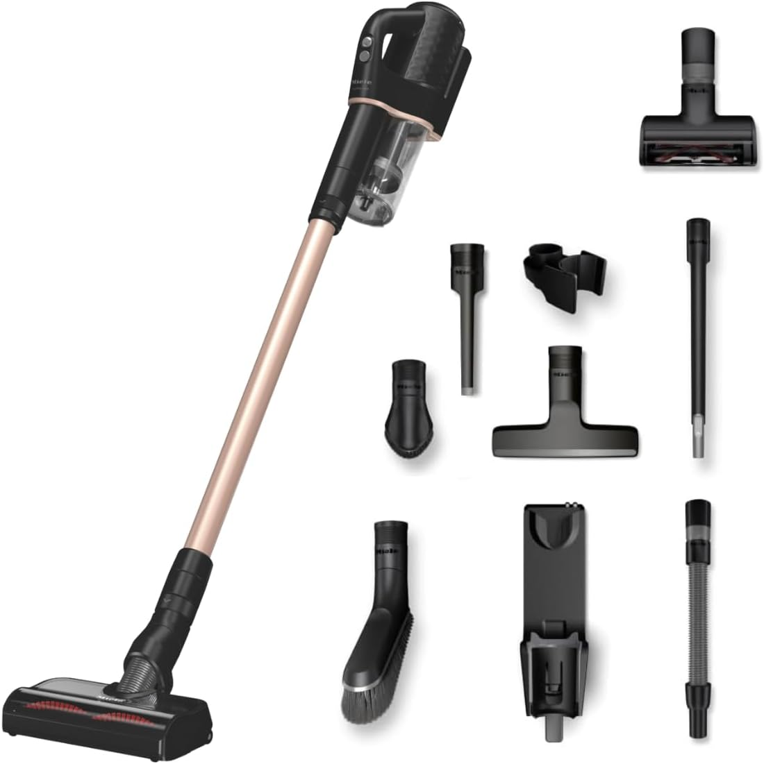 Miele Duoflex HX1 Total Care Cordless Stick Vacuum Cleaner, Multifloor Electrobrush, Fine Dust Filter, Speedlock Wall Mount Included, Obsidian Black/Rose Gold image number 2