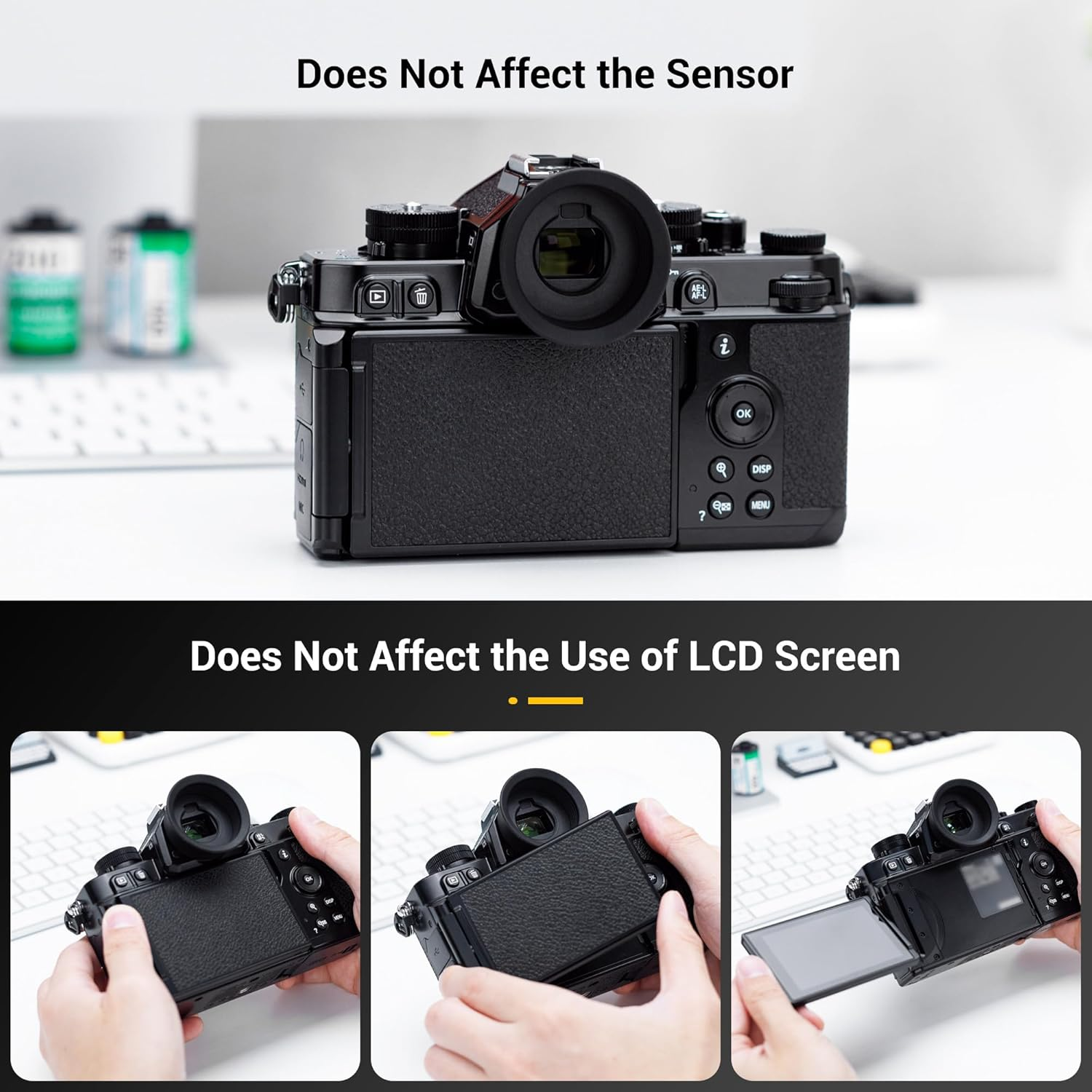 Kiwifotos DK-33 Extended Camera Eyecup Eyepiece for Nikon Z9 Z8 Z F Zf Camera, Soft Long Camera Viewfinder for Nikon Z F Replaces Nikon DK-33 Eye Cup image number 4