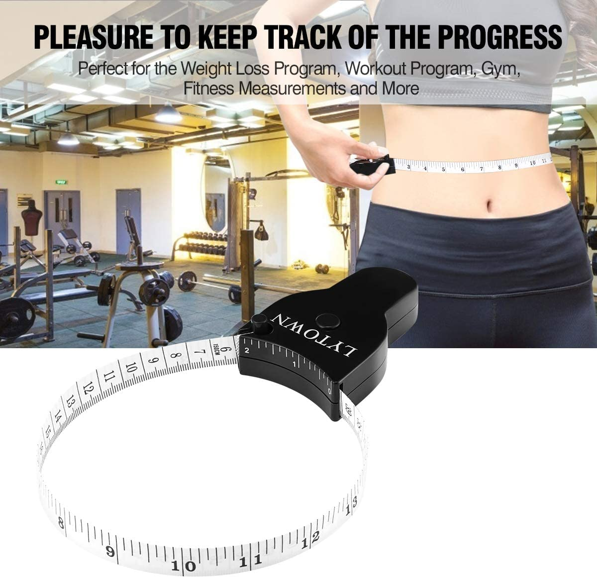 Automatic Telescopic Tape Measure(60In/150Cm), Measuring Tape for Body,Self-Tightening Body Measuring Tape,Retractable Tape Measure for Fitness, Weight Loss, Tailor, Sewing, Handcrafts (4 PCS) - Black+White image number 5