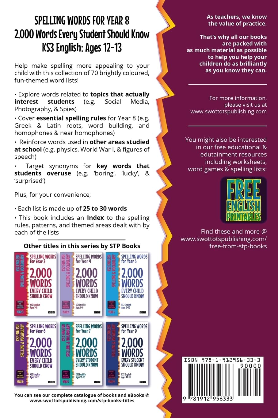 Spelling Words for Year 8: 2,000 Words Every Student Should Know (KS3 English Ages 12-13)
