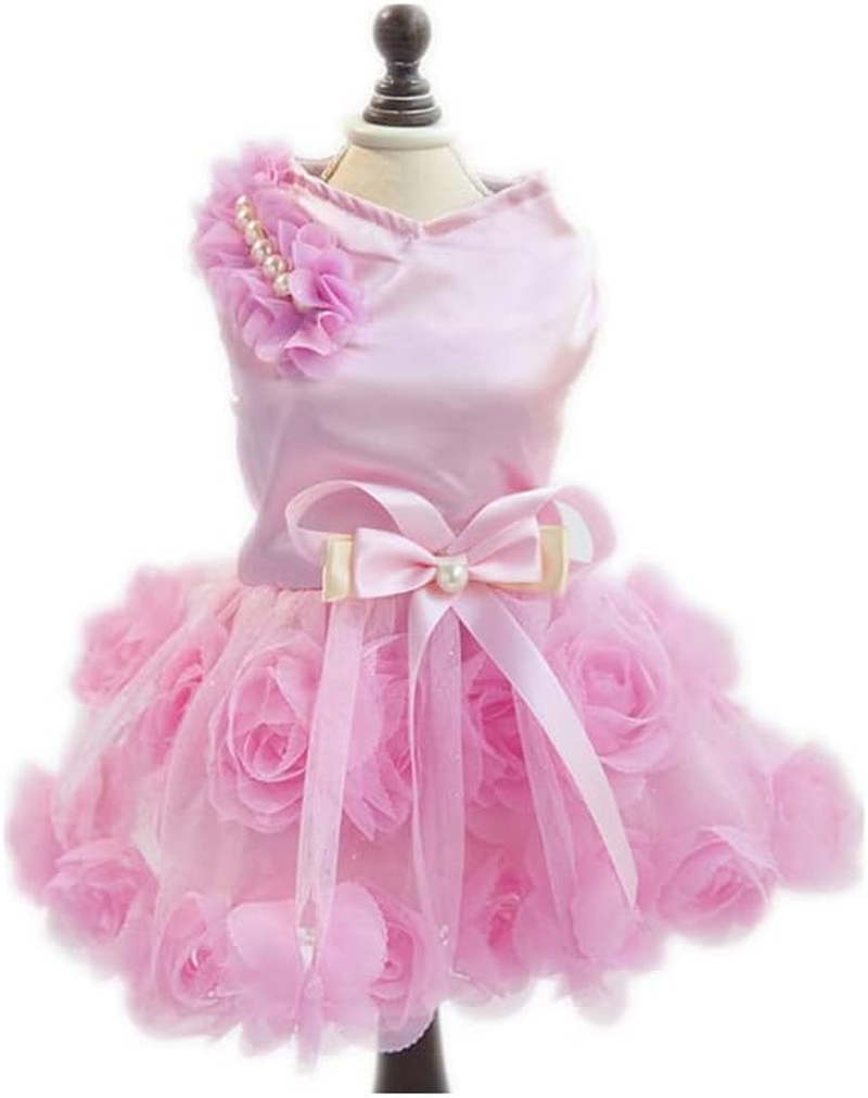 WORDERFUL Dog Wedding Dress Summer Dog Lace Wedding Dress Pet Cute Bubble Skirt Formal Dress for Puppy Small Dogs (XL, Purple)