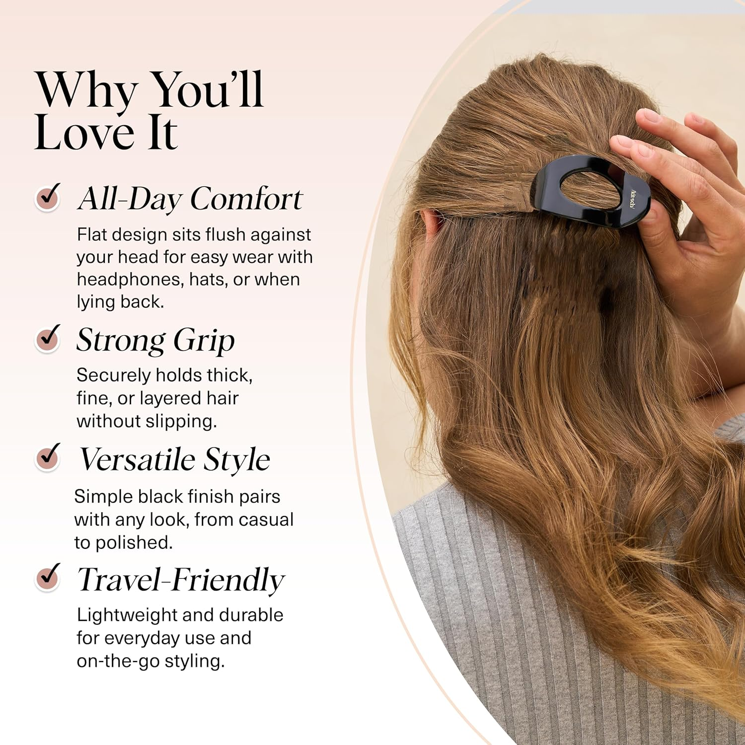 Kitsch Recycled Plastic Small Flat Cloud Clip - Black