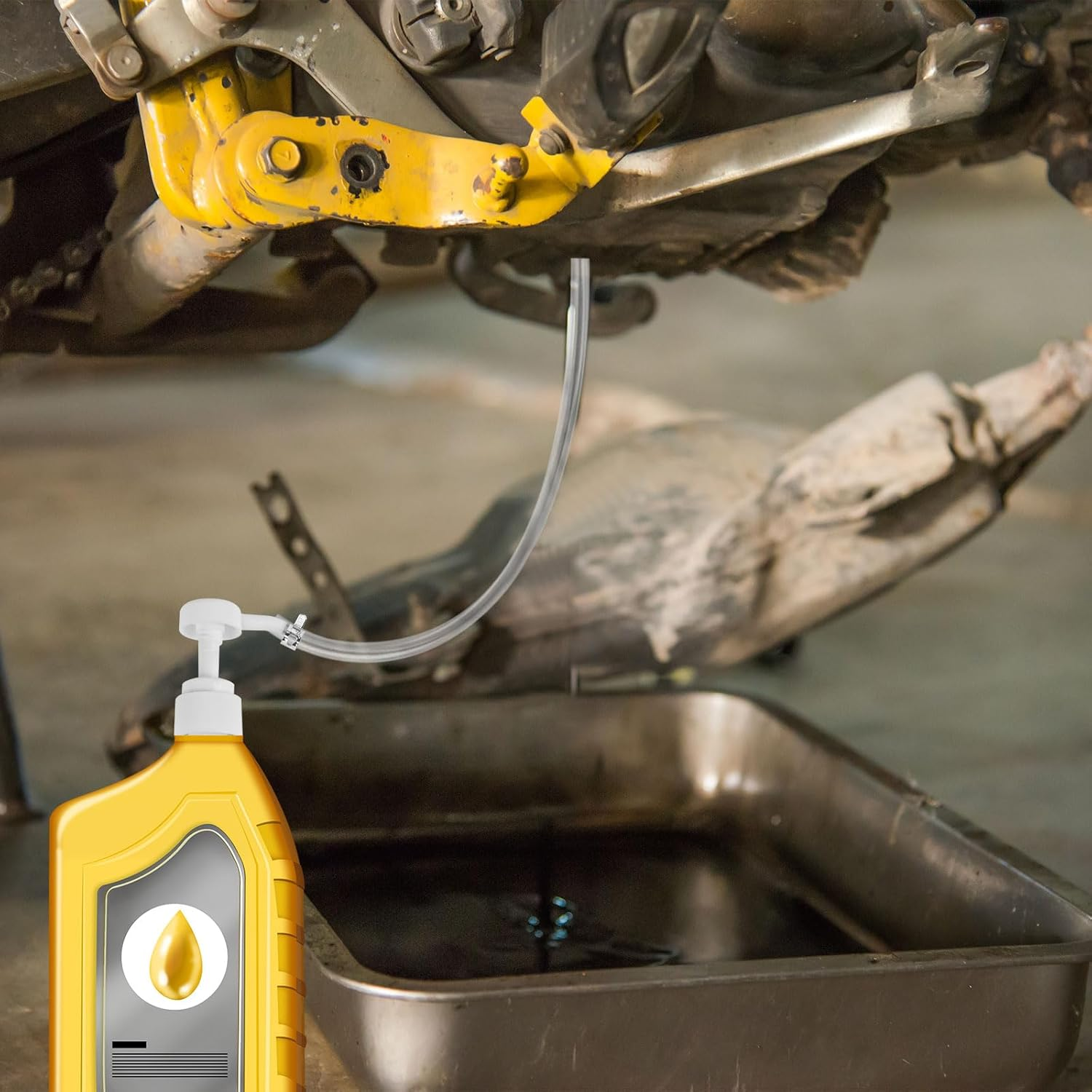 NQEUEPN Fluid Transfer Pump, Lower Unit Gear Oil Pump Fluid Pump for Quart Bottles Hand Pump Transfers Gear Oil for Differential & Transmission Fluid Fits Most Boat and Car Engines image number 5