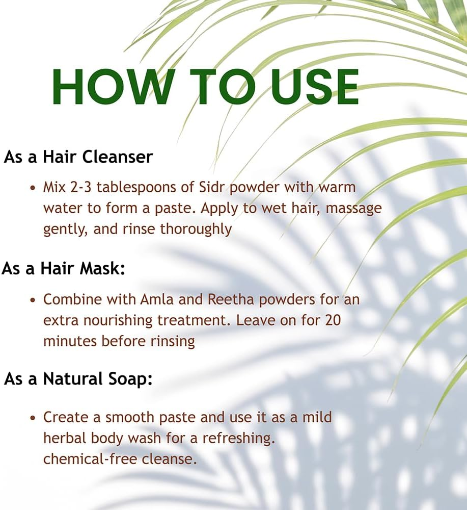 Hebhac Herbs Sidr Powder 227G | Ideal for Skincare & Haircare | Nourishing Hair and Skin | Natural, Pure and Fresh | Versatile Beauty Ingredient image number 6