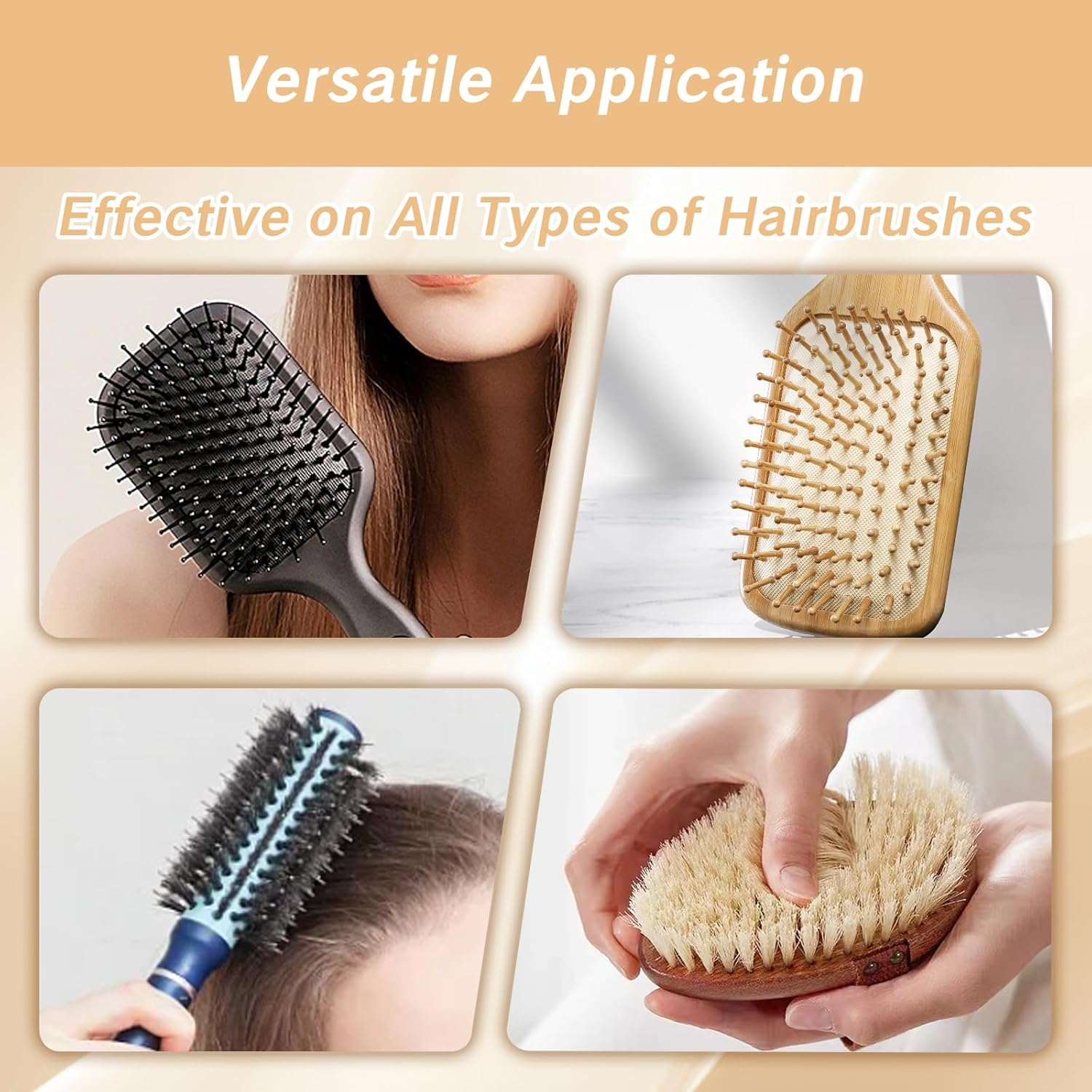YAFIYGI 1 PCS Hairbrush Cleaner Tool Black Hair Brush Cleaners Quick Cleaning Machine plus Comb and Rake Easy to Clean Small Hair Brush for Thin and Thick Hair Home and Salon Use