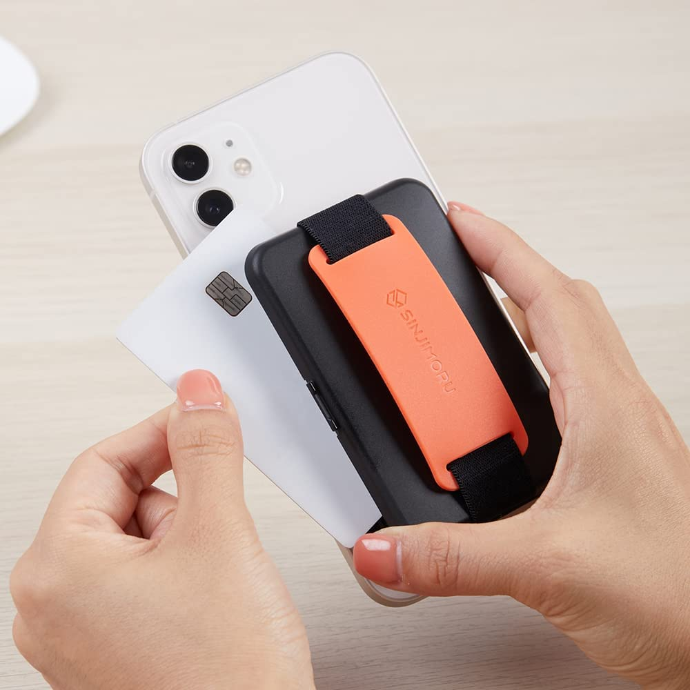 Sinjimoru for Magsafe Wallet, Secure Hard Lock Magnetic Card Holder as a Magsafe Stand and Magsafe Grip for Iphone 17 16 15 14 13. M-Card Zip Olive Grey - Blue image number 2