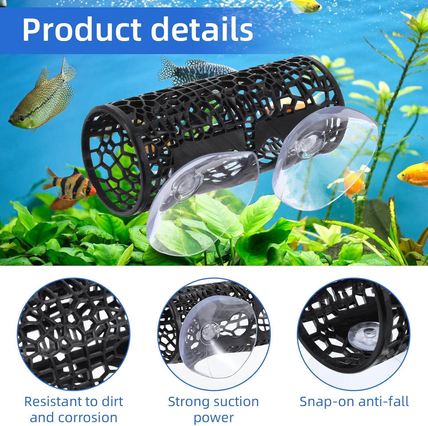 Betta Fish Toys, Black Betta Fish Hammock and Betta Tunnel, Safe Aquarium Decor for Small Fish & Shrimp, Betta Tank Accessories with Suction Cups, Perfect Hideout and Play Area for Betta Fish - Green image number 4