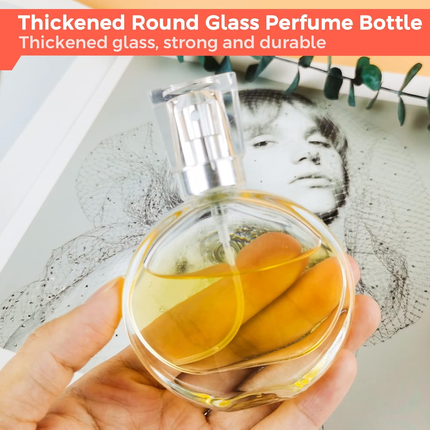 BOOHO Pack of 2 30 Ml / 50 Ml Perfume Atomiser Refillable Perfume Bottle Empty Transparent Perfume Bottles Refillable with Atomiser Pump and Funnel for Women or Girls (30 Ml)