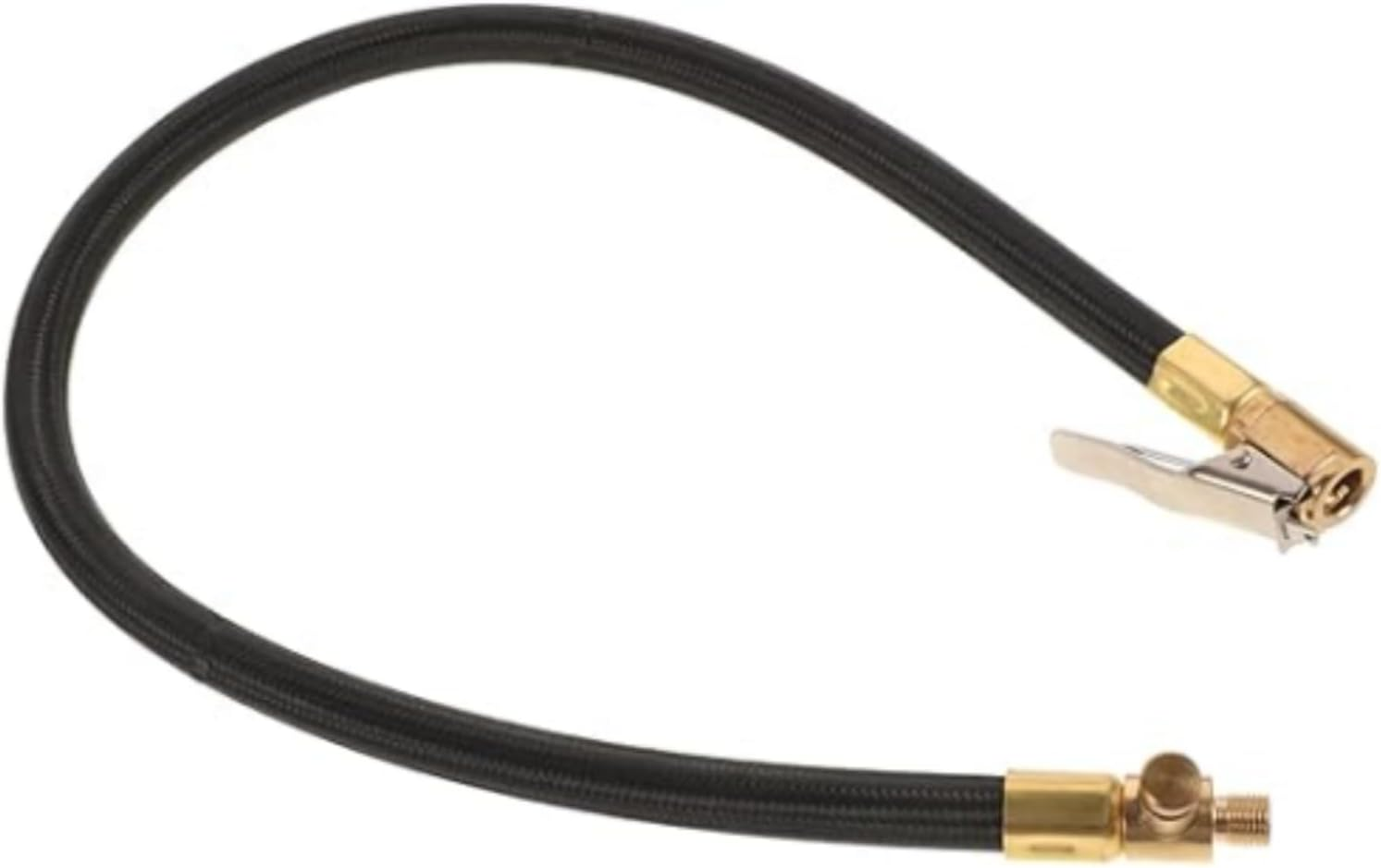 Car Air Pump Tire Inflator Air Pump Pipe Air Hose Attachments Air Pump High Pressure Hose Bicycle Pump Adapter Tire Air Tube Air Compressor Attachments for Inflatables Steel (Black) image number 1