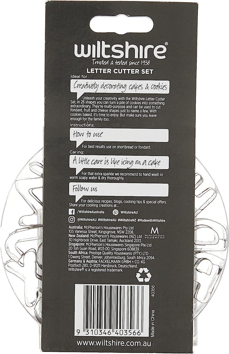 Wiltshire Letter Cookie Cutter 26-Pieces Set image number 2