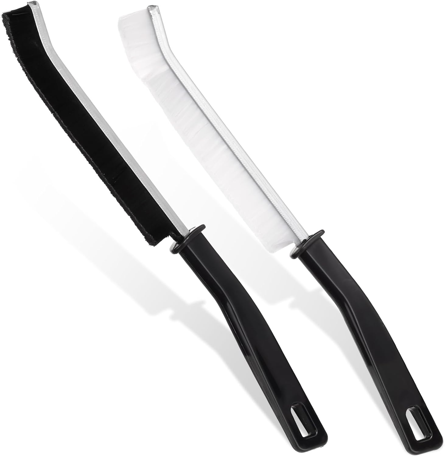 2Pcs Gap Cleaning Brush, Hard Bristle Crevice Cleaning Brush Tool Reusable Cleaner Scrub Brush Multifunctional Bristled Cleaning Brush for Household Kitchen Bathroom Cleaning (Black & White) image number 5