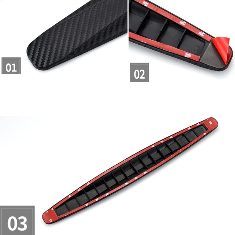 Betterjonny 4 Pieces Universal Carbon Fiber Bumper Protector Trim, Corner Guard Rubber Front Rear Anti-Collision Strips for Most Cars