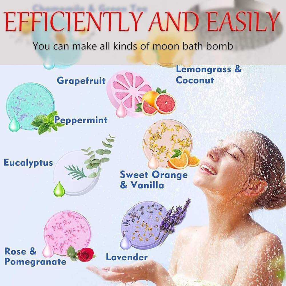 Mold Kit with a Set of Molds Shower Steamers,Shower Bomb Tools Mold & Bath for DIY Making image number 3