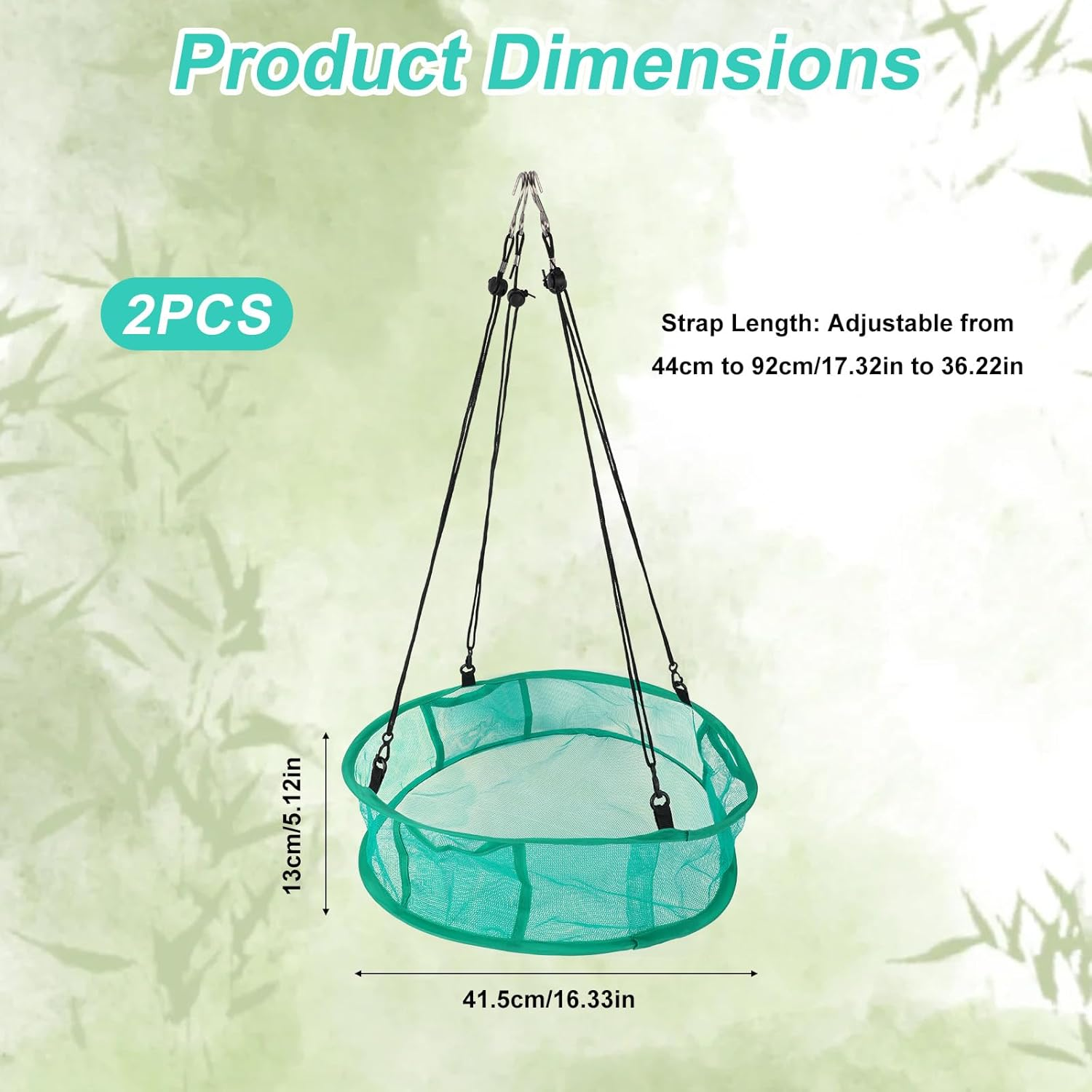 2Pcs Bird Feeder Trays, 16In/41.5Cm Diameter Hanging Platform Bird Seed Feeder Mesh Tray with Lanyards Windproof Design for Outdoor Yard Backyard Garden & Lawn Use image number 4