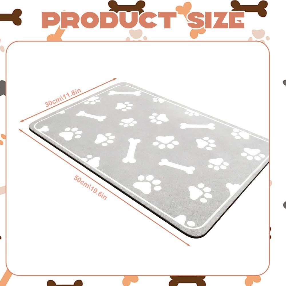 Satiskid Pet Feeding Mat, 30 X 50 Cm, Absorbent Feeding Mat for Dogs, Dirt-Resistant, Quick Drying Feeding Mat for Dogs and Cats, Bathroom Mat image number 1