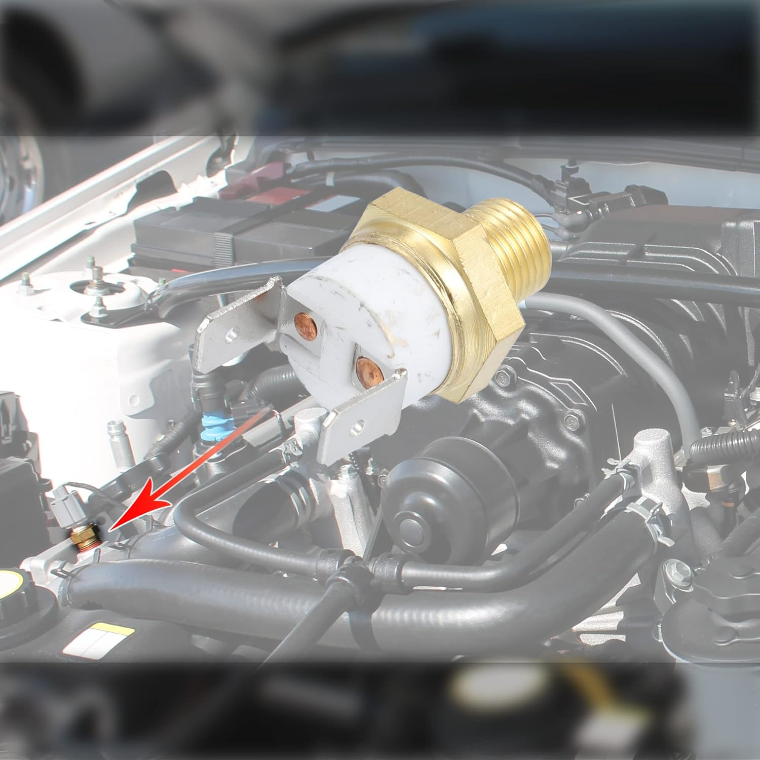 X AUTOHAUX Universal Automotive Radiator Engine Cooling Fan Temperature Thermo Sensor Switch 1/8'' NPT 175-190 Degrees on 155 Degrees Off image number 1