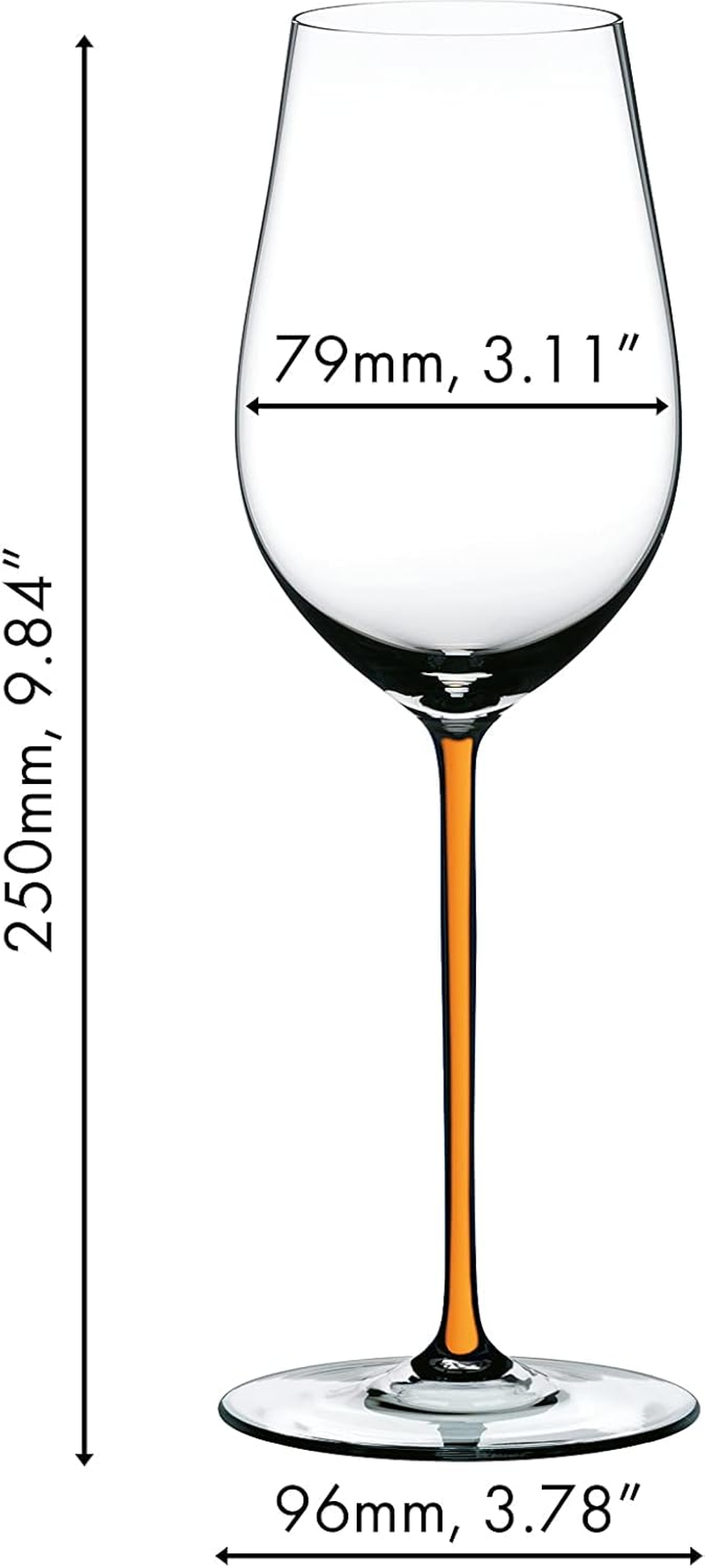 Riedel 4900/15O Fat a Mano Riesling Zinfandel White Wine Glass, Orange, 13.6 Fl Oz (395 Ml) - Orange image number 2