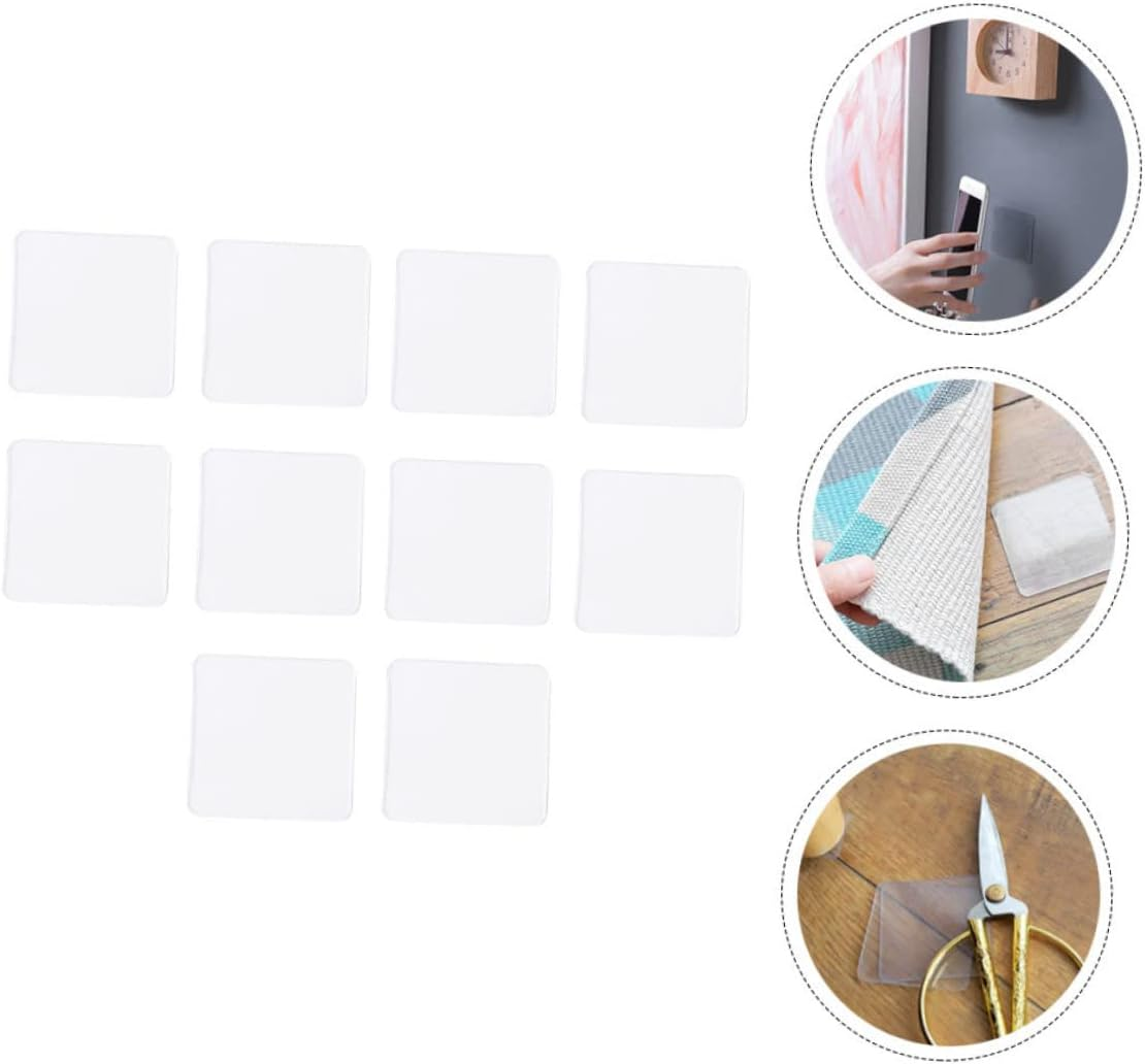 TEHAUX 20Pcs Double Sided Adhesive Pad Gel Sticker Tape Double-Sided Tape Narrow Easy to Remove