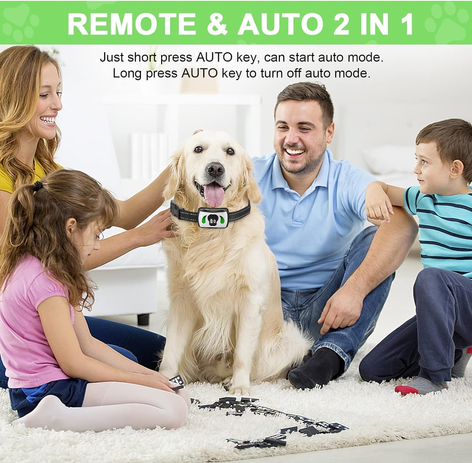 Dog Bark Collar with Remote Control - 4 Training Modes | IPX7 Waterproof, No-Shock Anti-Bark Training Collar for Small & Large Dogs - Ideal for Garden & Yard image number 2