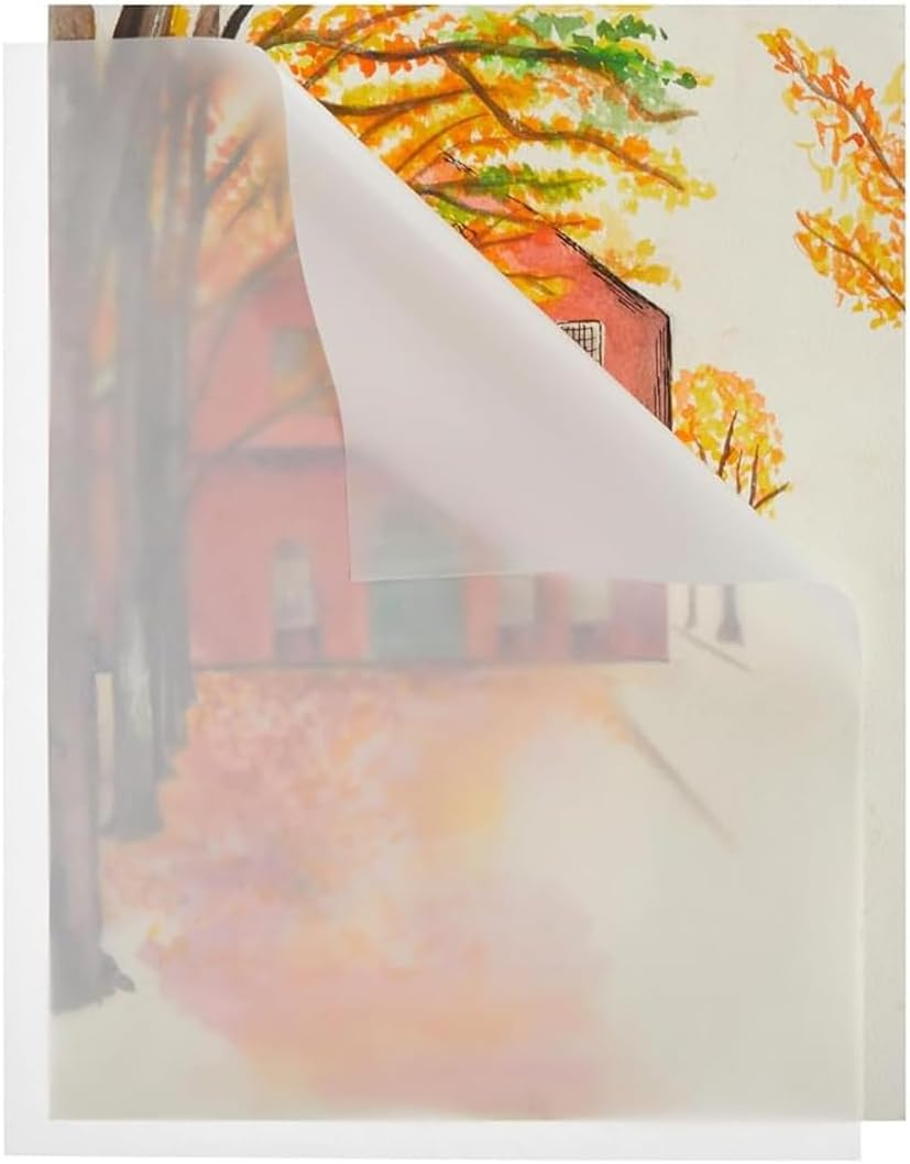 100 Pack Glassine Paper Sheets for Artwork, A4 Vellum Paper, Vellum Transfer Paper Tracing Paper Translucent Printable Sketching Overlays Sheet Writing Copying (8.5 X 11 In) image number 4