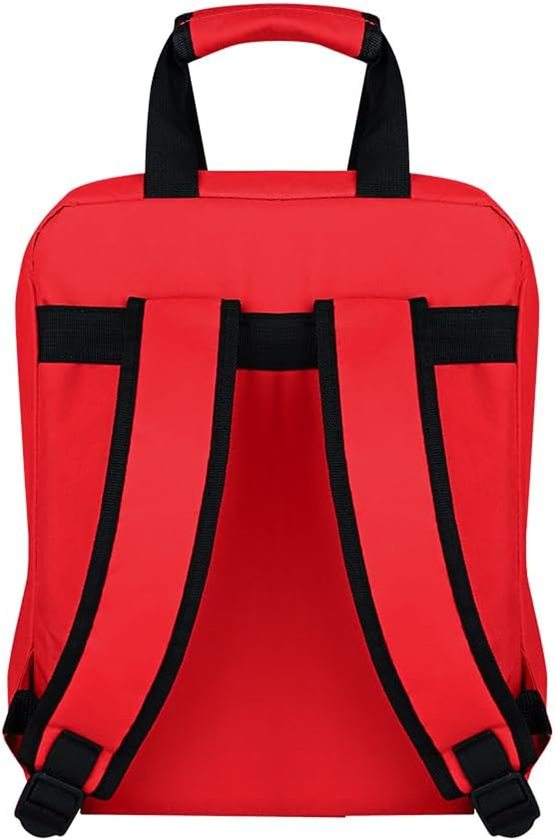 Red Emergency Backpack First Aid Bag Empty Medical First Aid Rucksack Treatment Back Pack Trauma Bag with Reflective Strip for Cycling Riding Hiking Camping Daycare Vacation Road Trip - Red Bb image number 5