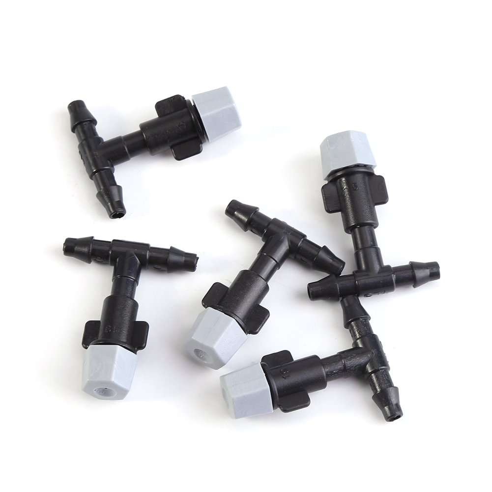 Ejoyous Mist Drip Irrigation Kit, with Faucet Connector+Quick Joint+Nozzles (10-24Pcs) Vortex Nozzle Built-In Filter Anti-Clogging Removable, for Greenhouse/Garden Drip Irrigation (10M) image number 3