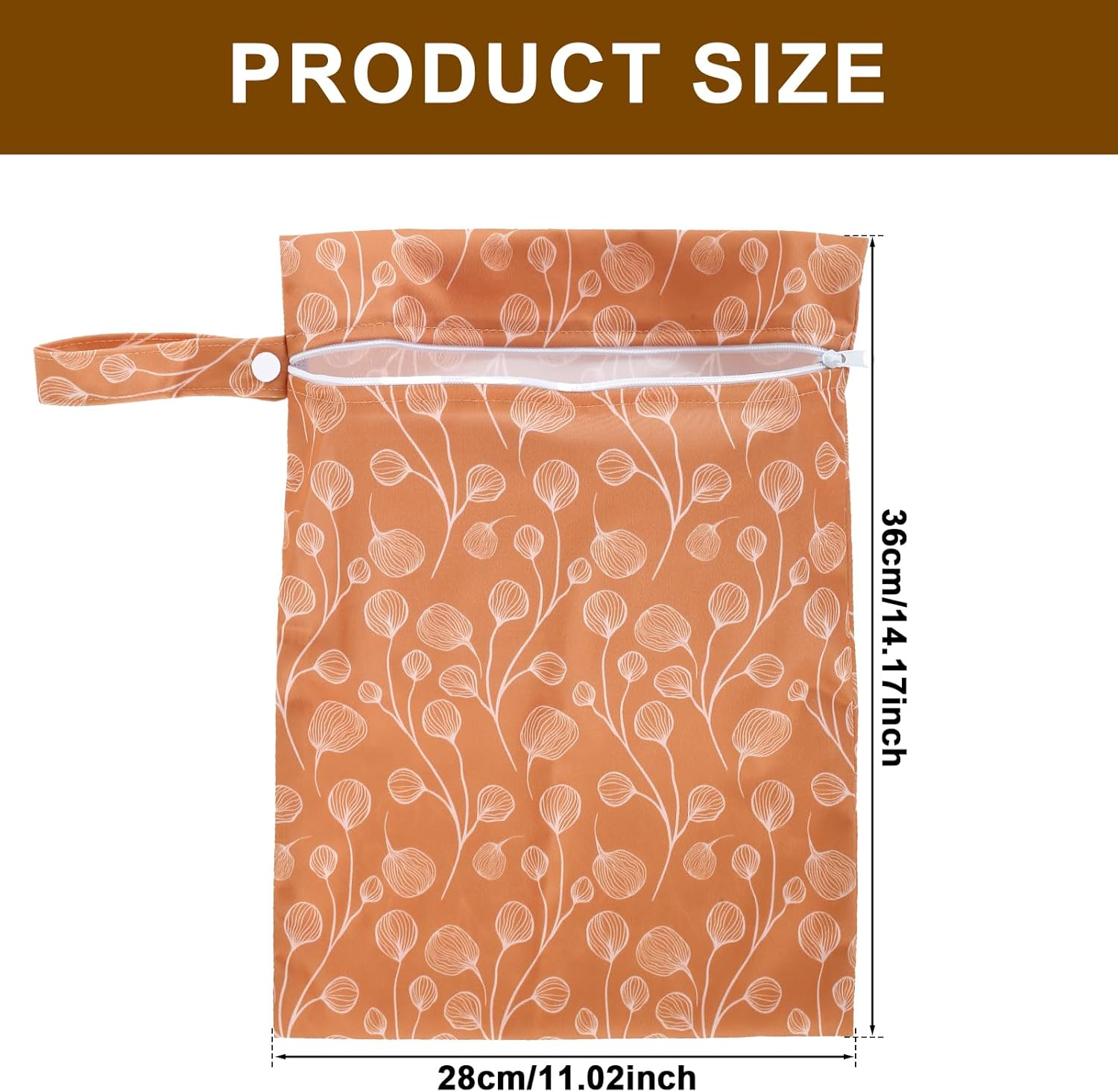 3Pcs Waterproof Wet Bag, Wet Bag Storage Bag Washable Travel Bags with Zipper Closure, Reusable Baby Diaper Bag Organizing Pouches Wet Bag for Swimsuit, Towels, Wet Clothes, Beach, 14" X 11", Style 2, image number 6