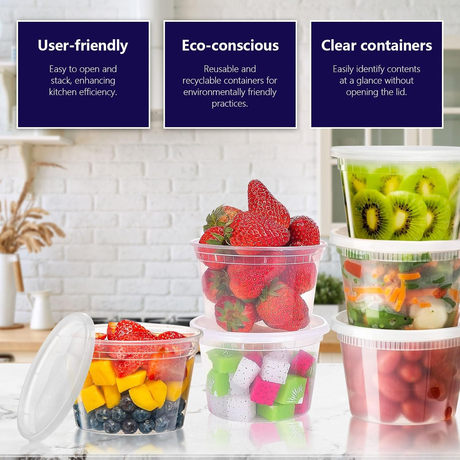 240-Pack 16 Oz Meal Prep Containers with Lids - Premium Quality,Leakproof,And Stackable - Designed for Large-Scale Meal Prep,Food Service Businesses, and Bulk Storage Needs - Bpa-Free and Freezer Safe image number 6