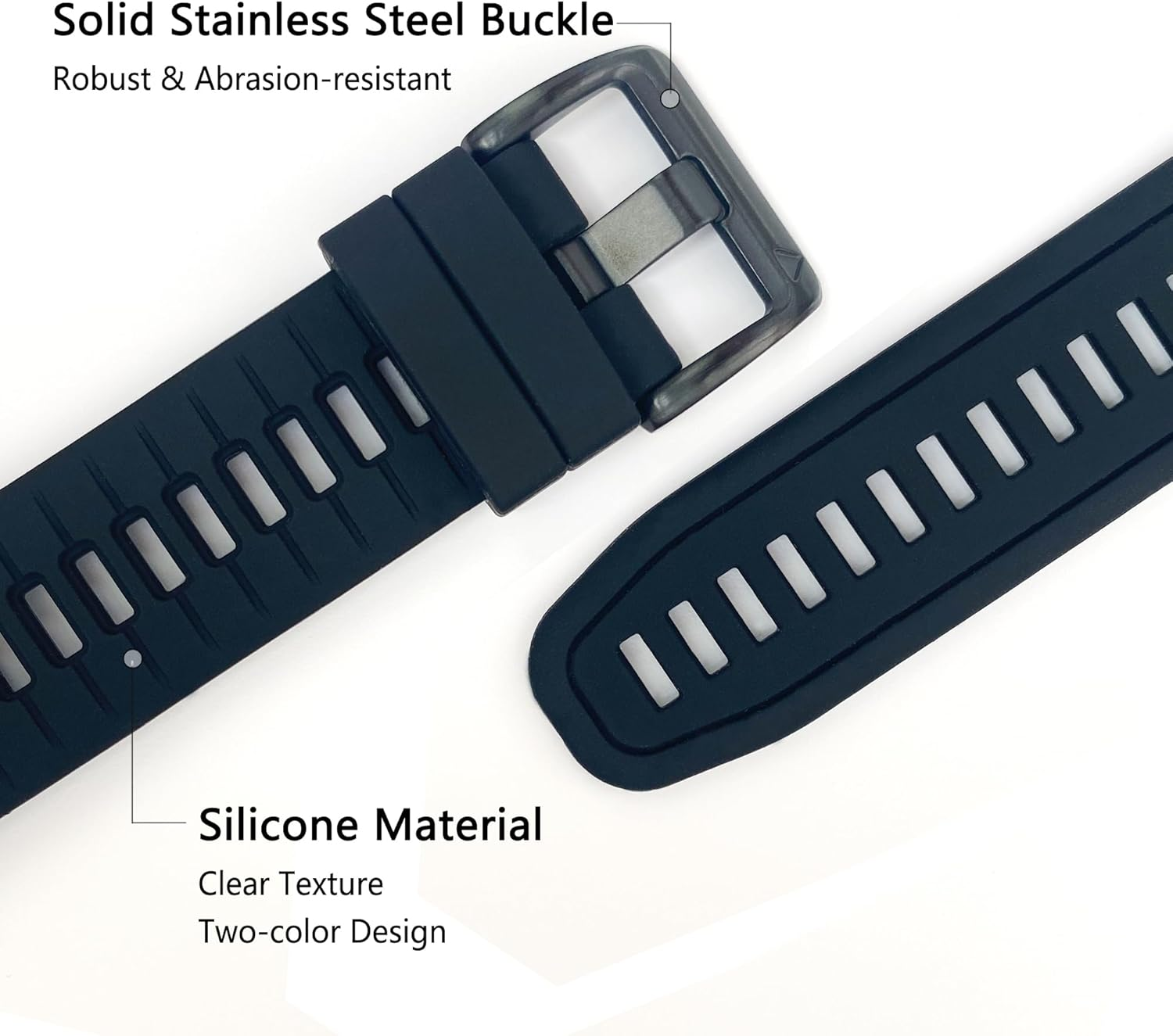 JIAMEER Quick Fit Watch Band for Fenix 8 47Mm/Fenix 6 / Fenix 7 / Fenix 5,22Mm Silicone Strap for Garmin Fenix 7 Solar/Fenix 6 Pro/Fenix 6 Solar/Fenix 5 Plus/Epix Gen 2/Forerunner 935/945,Easy-Fit Watch Strap - 01-Fog Gray Orange image number 2