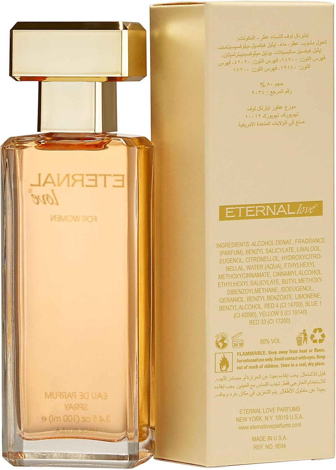 Eternal Love Eau De Parfum Spray for Women 100 Ml