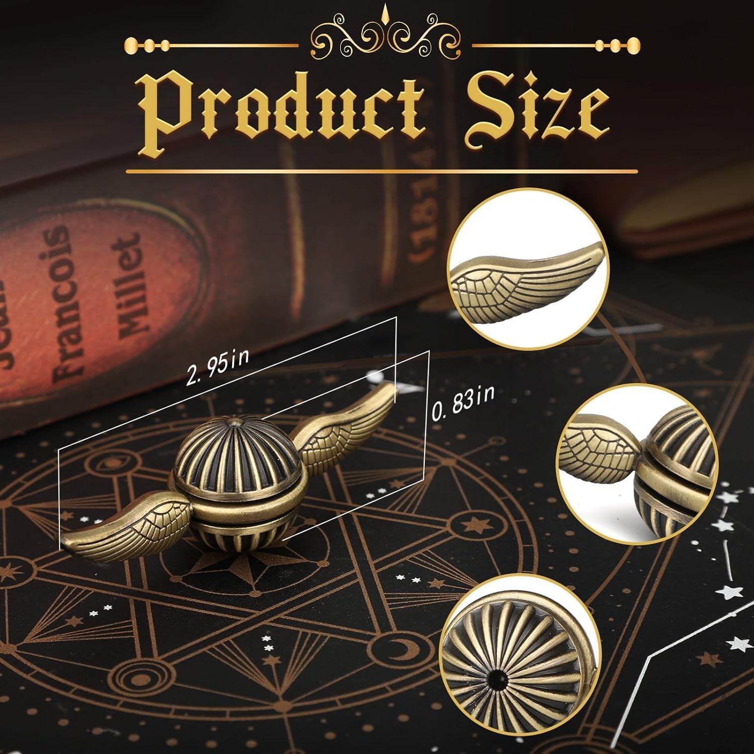 Fidget Spinner Hand Finger Spinning Toy Magic Orb Anxiety Toys Finger Spinners Toy Spining Novelty Toys for Adults and Kids Classroom Stress Relief Birthday (Bronze) image number 1