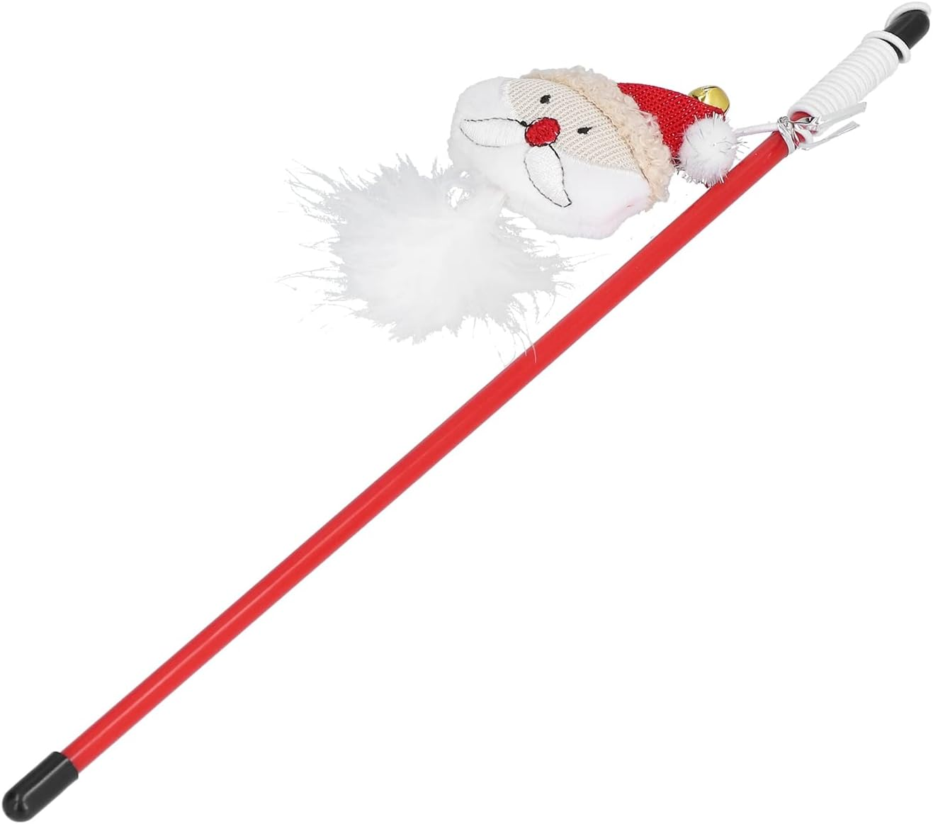 Aoaoy Cat Toy Interactive Stick Cat Wand Toy Interactive Stick 12In Long Safe Santa Claus Design with Plush Ball for Play Jumping Exercise image number 3