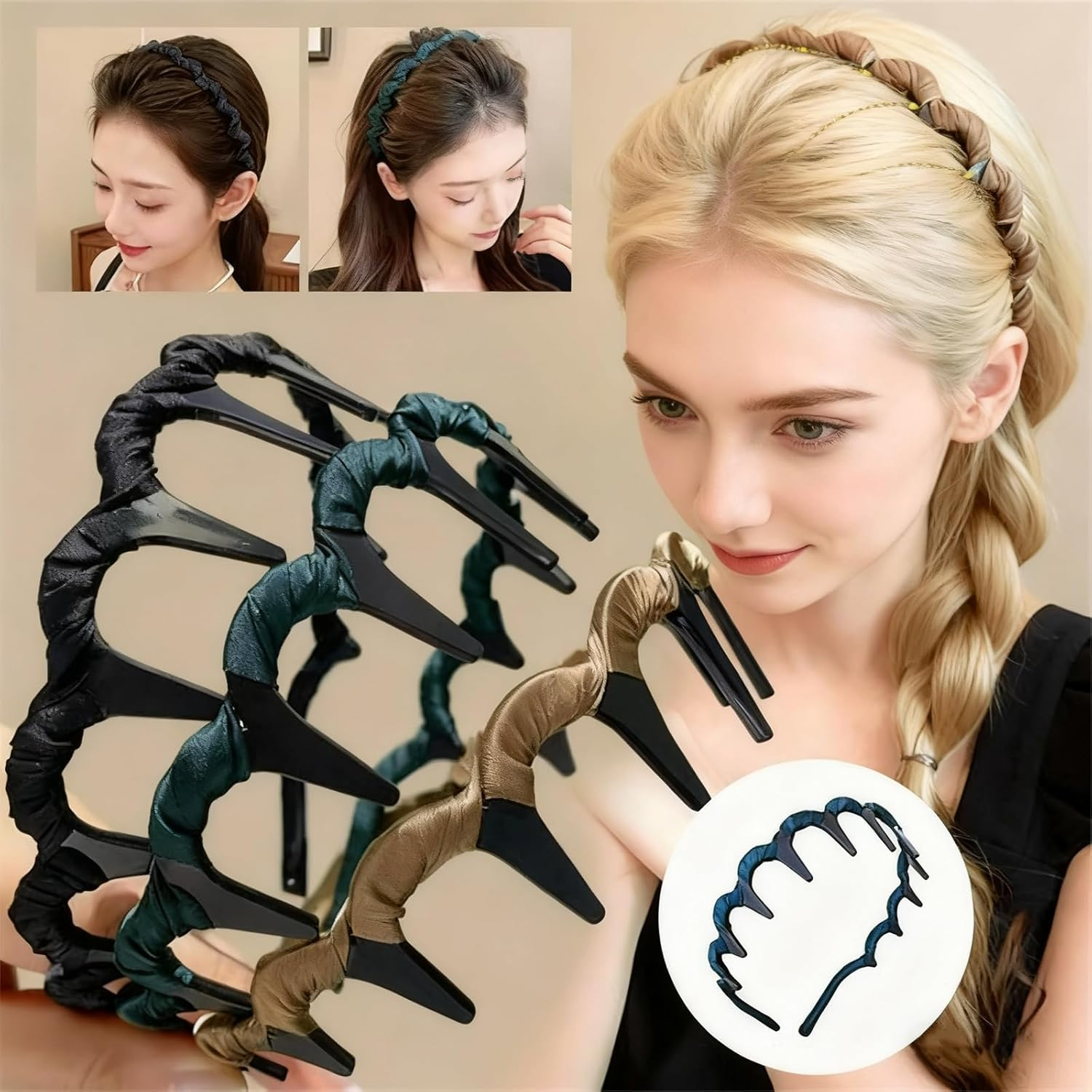 Xanthelle Women'S Hair Band, Zigzag Headband with Zigzag, Zig Zag Headband, Hair Bands, Elegant Headband for Women and Girls