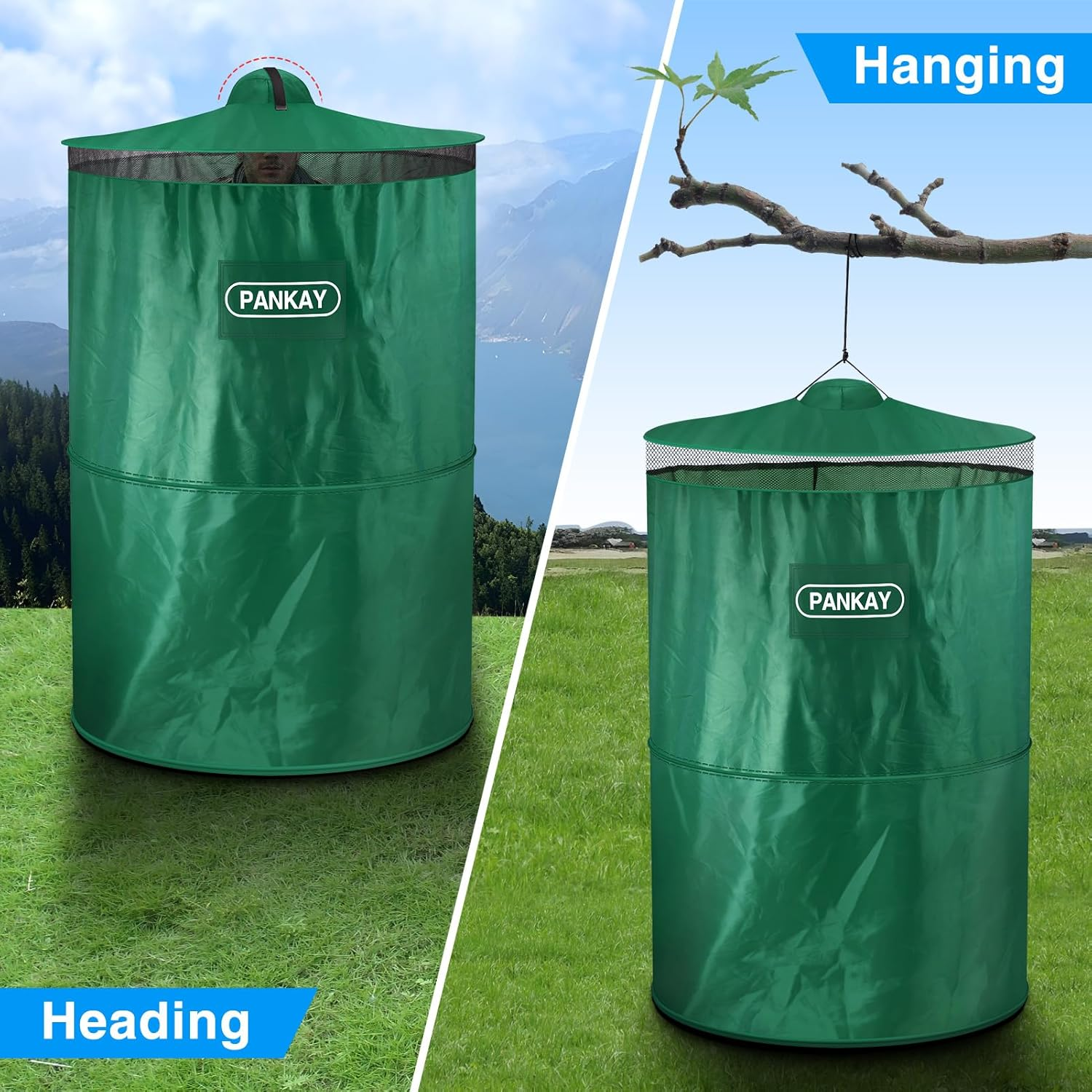 PANKAY Pop up Privacy Tent, Portable Outdoor Camping Bathroom Toilet Tent, Collapsible Shelter for Camping & Emergency &ndash; Lightweight & Sturdy, Easy Set Up, Foldable - with Carry Bag image number 4