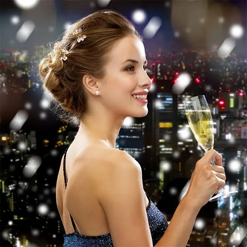 Pearl Flower Hair Claw Clips, 10 Pcs Mini Decorative Hair Accessories Flower Design