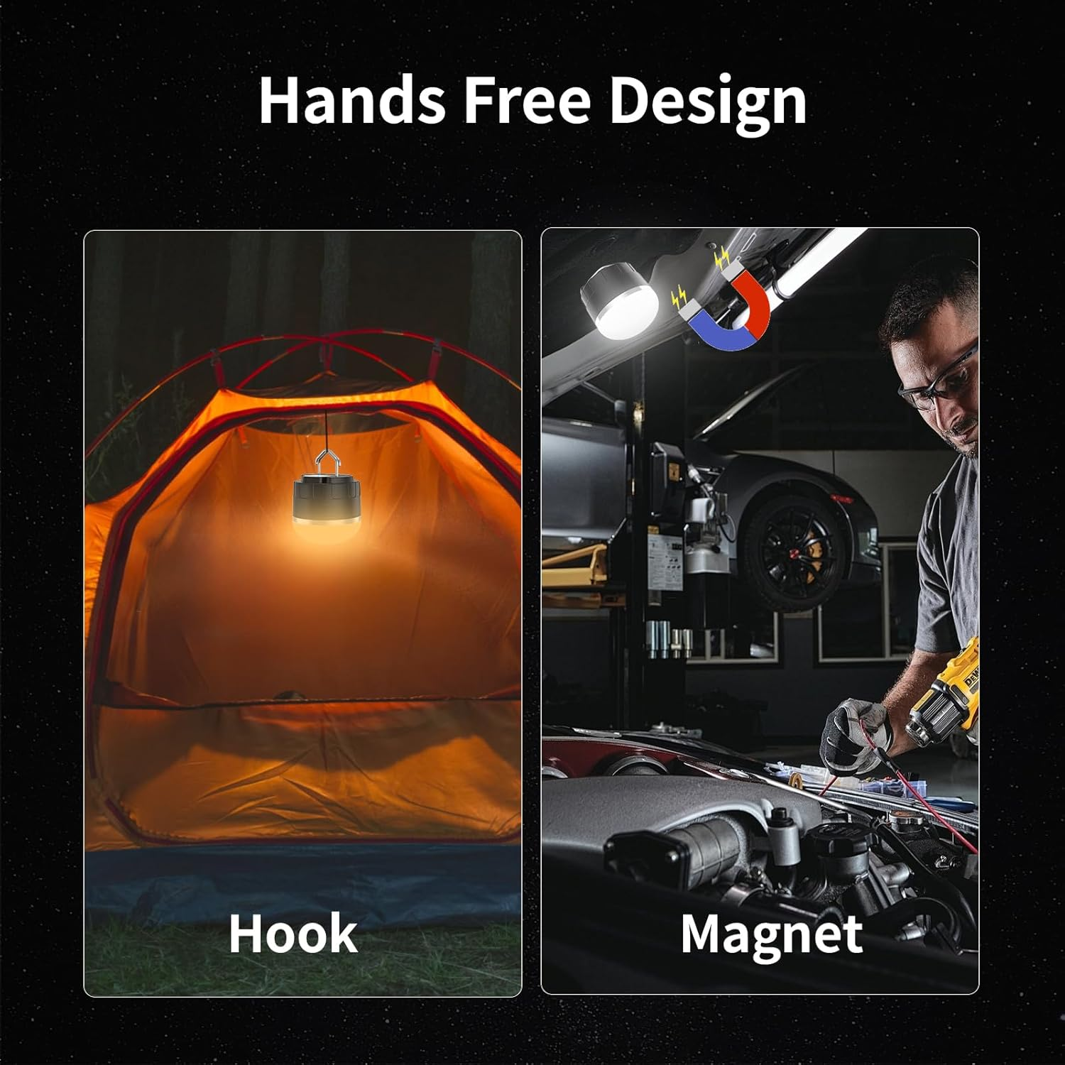 Phylosal LED Camping Lantern Rechargeable, 1000LM Portable Tent Light with 12 RGB Lighting Modes, Power Bank, Waterproof, Mini Flashlight with Magnetic Base for Emergency, Power Outages, Hiking, Home image number 1