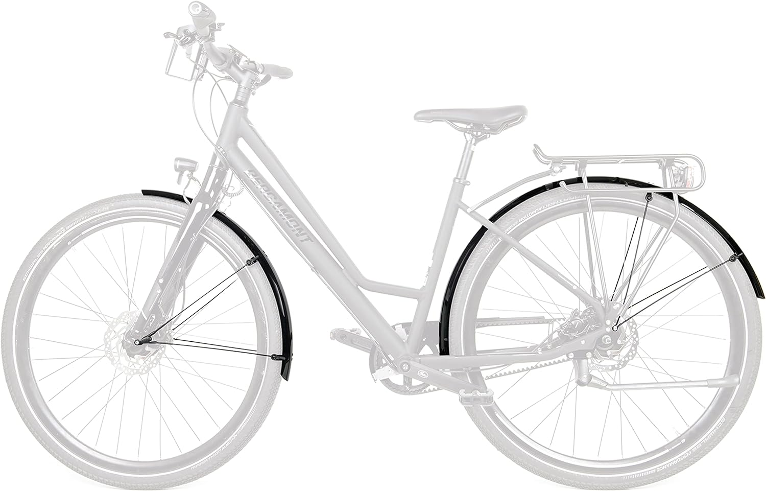 SKS GERMANY BLUEMELS Basic 26 Inch 53 Mm Black Set Mudguard Set, Bicycle Accessories (Robust Sandwich Construction, ASR Safety System, V-Struts with Fixed Bridges for Flexible Adjustment), Black image number 3