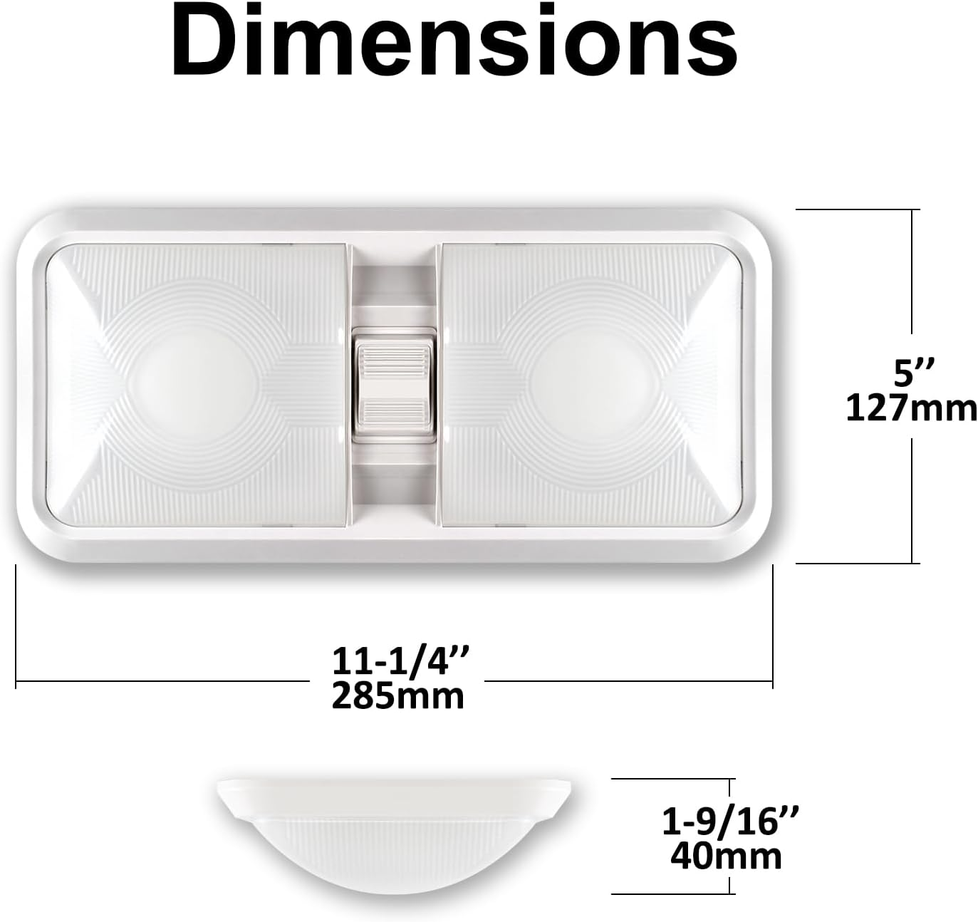 Bhanboth 2 Pack RV LED Lights Interior 12V, 8W 1000LM RV Ceiling Light with on off Switch, DC12-30V LED Light Fixtures for Camper Car Truck Motorhome Boat, Natural White 4000-4500K image number 6