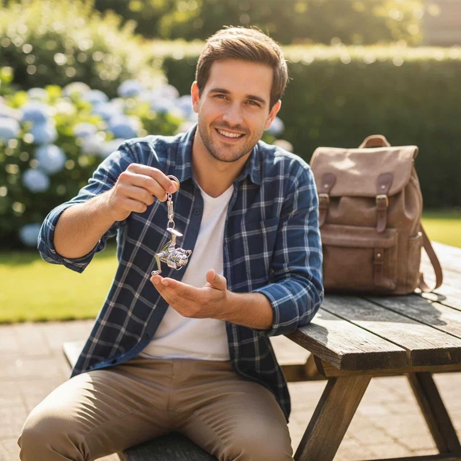 Vgvgaj Backpack Keychain | Small Fishing Reel Key Chain,Reel Drum Keyring Bag Charm,For Purse Luggage Phone Wallet Handbag Car Office Travel Party Home School Angler Women Men Kids