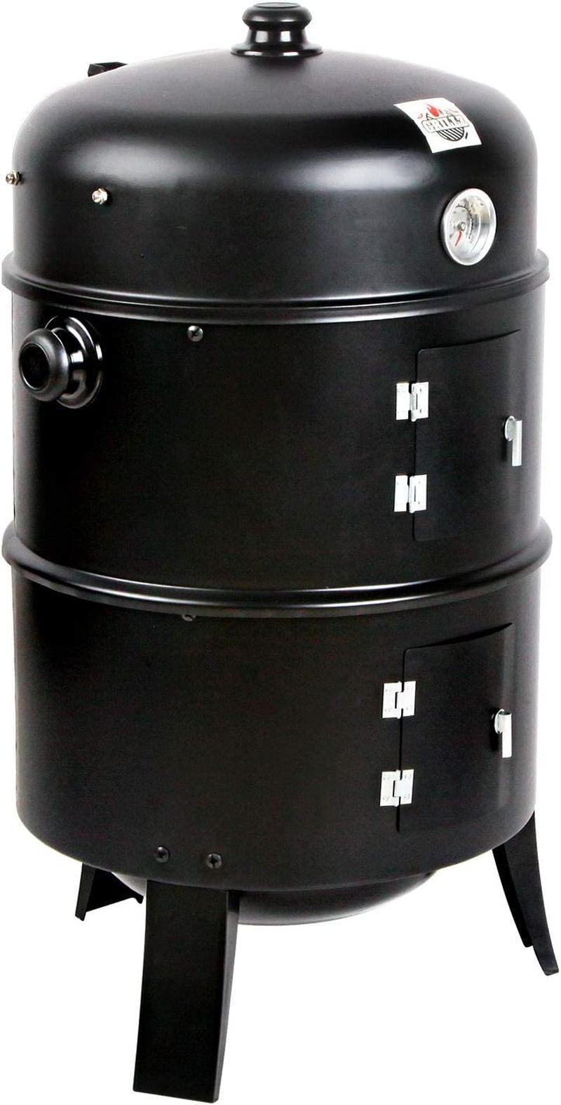 Grillz 3-In-1 Charcoal BBQ Smoker - Black