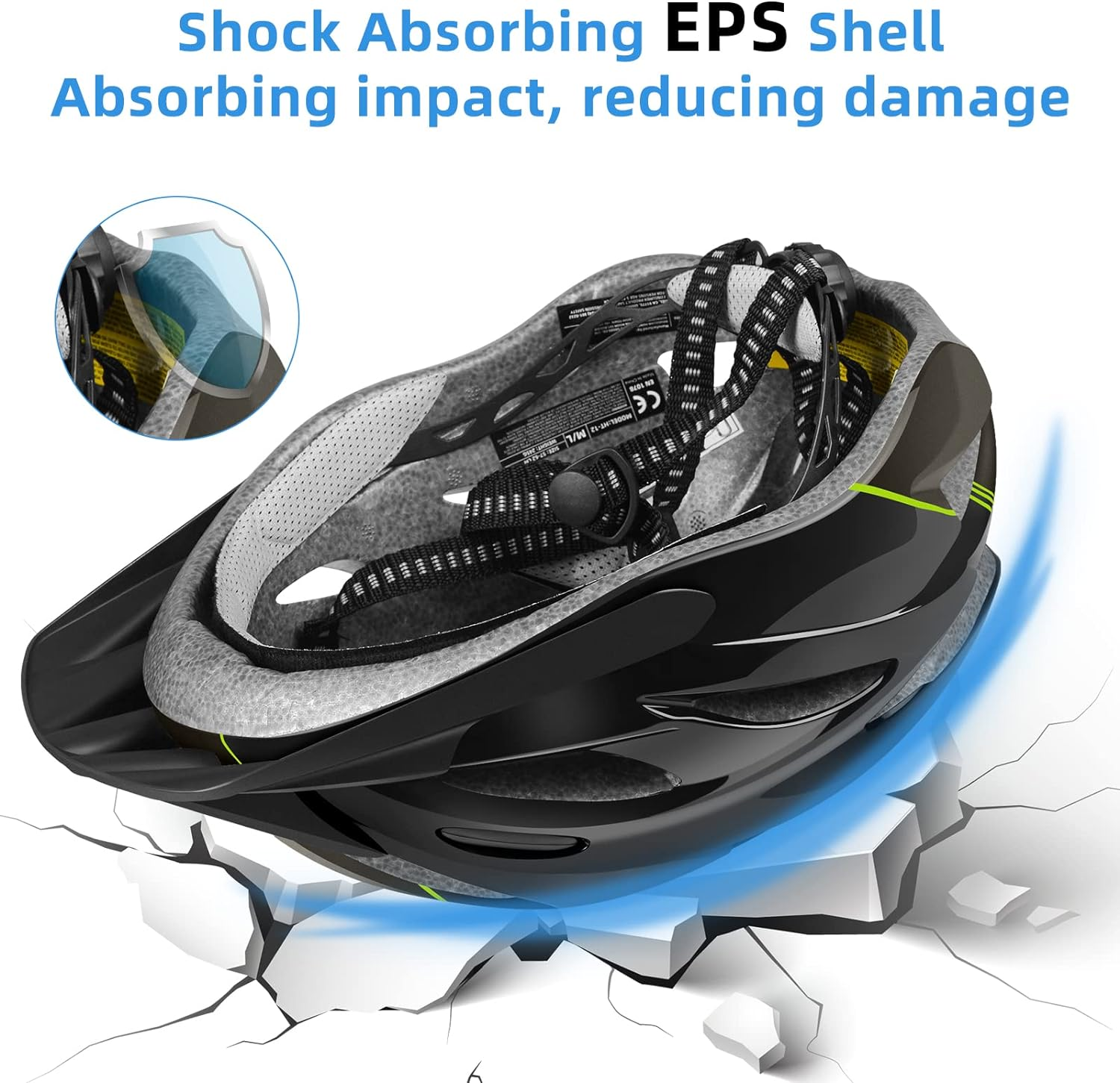 Bike Helmet Adult, Shinmax Bicycle Helmet Men Women CPSC&CE Certified with Detachable Sun Visor Lightweight Durable Breathable Adjustable Cycling Helmet for Mountain&Road (HT-12) image number 6