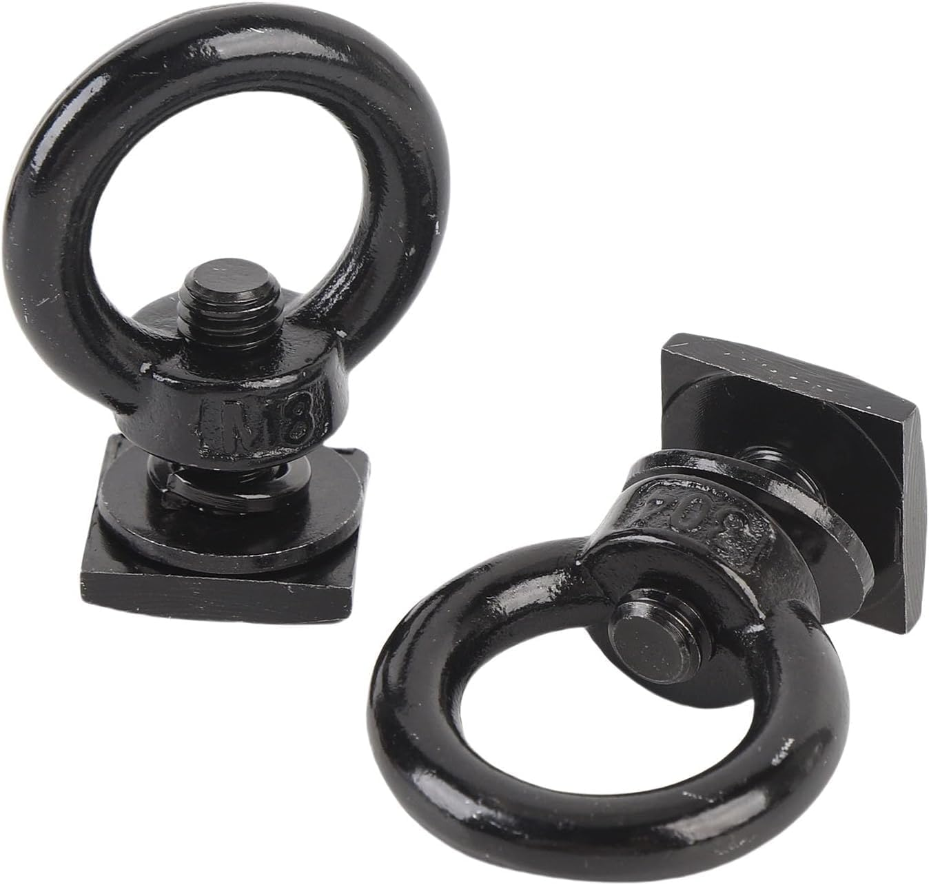 Fokmuaex 4PCS Heavy Duty M8 T Track Tie down Anchors - Stainless Steel T Slot Mount Rings for Roof Racks, Securing Bungee Cords, Ropes & Hooks (Black) image number 2