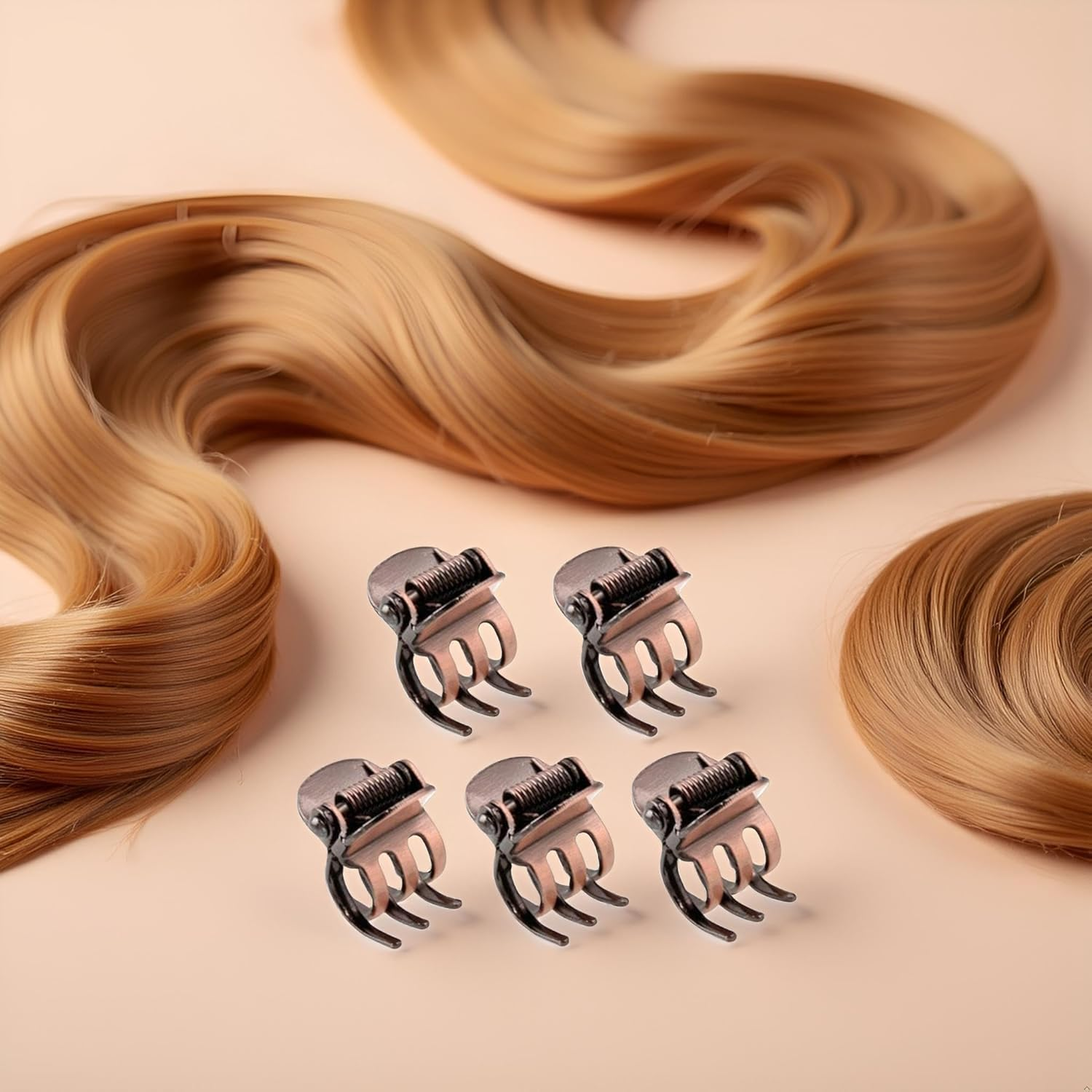 10PCS Mini Metal Hair Claw Clips for Women,Mini Metal Hair Claw Clips,Bronze Clamp Side Bangs Clip Hair Styling Tool Hairpins Hair Accessories for Women image number 3