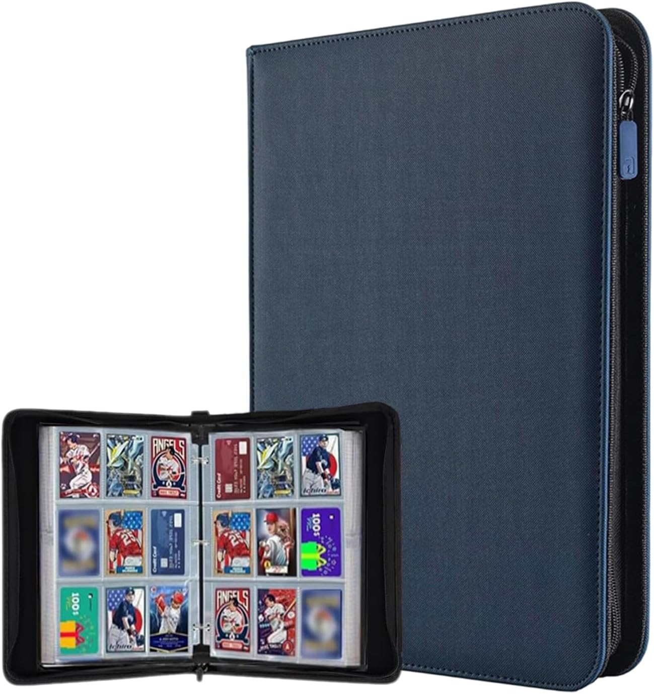 Trading Card Binder with 50 Detachable Sleeves for 900 Cards, 9 Pocket Card Holders for Baseball Cards, Yugioh, MTG, TCG, Sports Cards, Game Cards, Photocards, Trading Cards(Green)