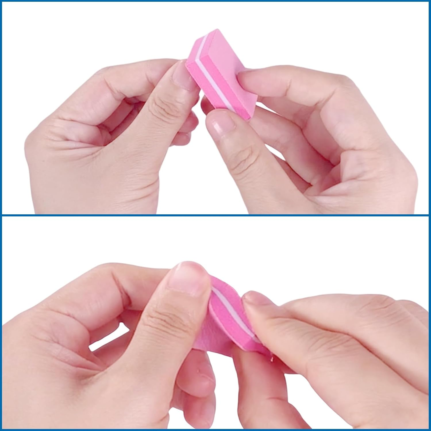 180/240 Grit Nail Buffers (50 Pack), Mini Buffer Block Nail File for Acrylic Nails and Natural Nails, Professional Nail Buffer Block Bulk Buffing Blocks for Nail Buff Manicure File Blocks Set Pink