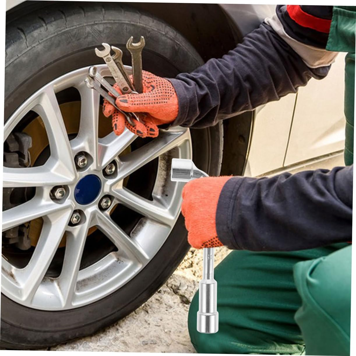 MOLUCKFU Shaped Wrench Ergonomic Tire Valve Tool for Efficient Tire Changes Design for Automotive Repairs Comfortable Grip for Easy Use image number 6